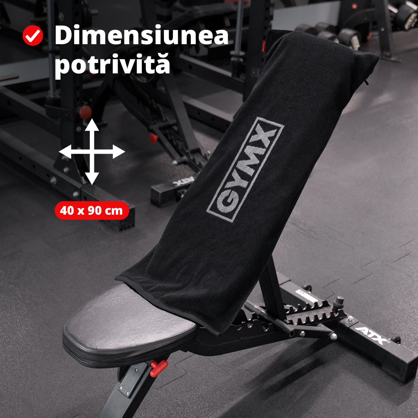 Prosop funcțional pentru sală din bumbac, 40x90cm, GYMX Heavy Duty (x3)