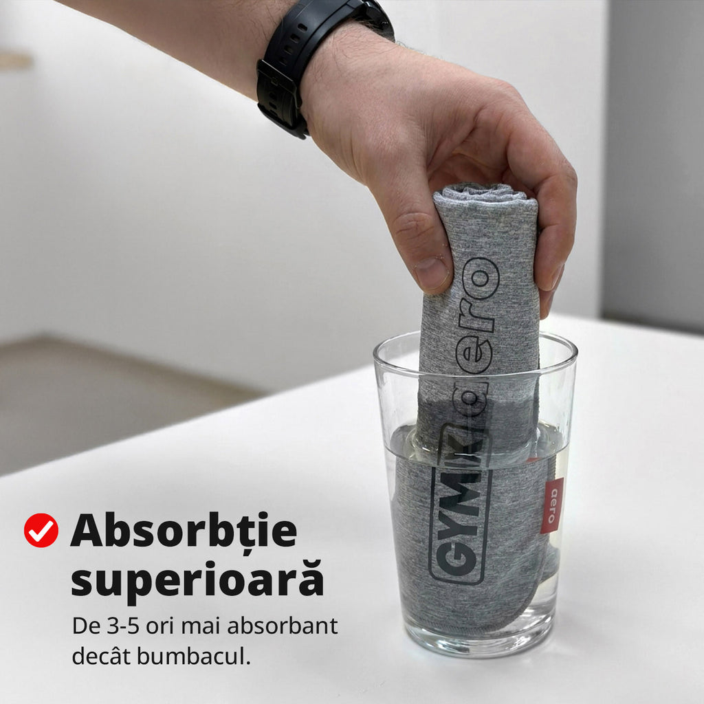 Prosop compact din microfibră cationică GYMX Aero, 30x70cm