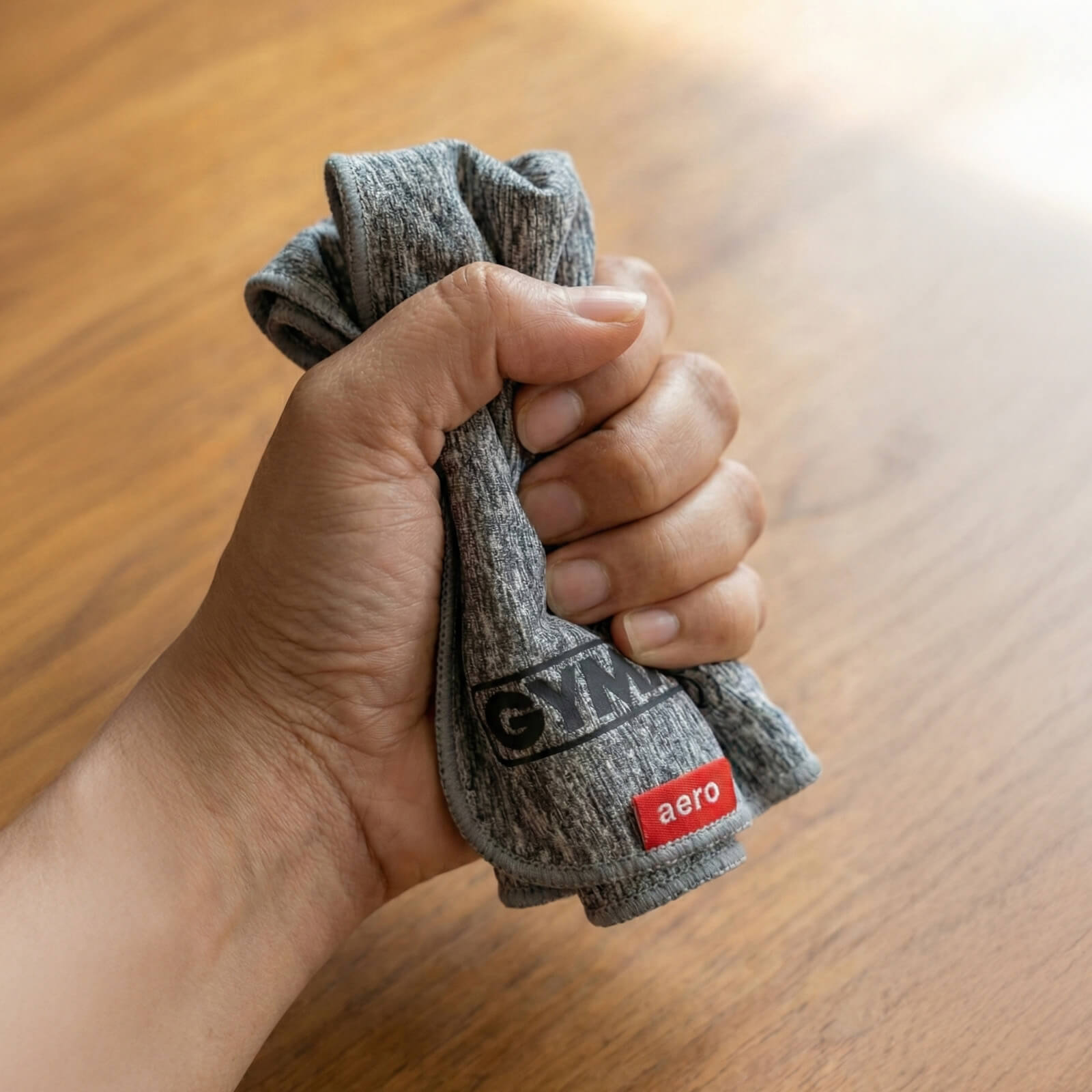 Prosop sport din microfibră GYMX Aero, 32x70cm, jogging, cationic gray