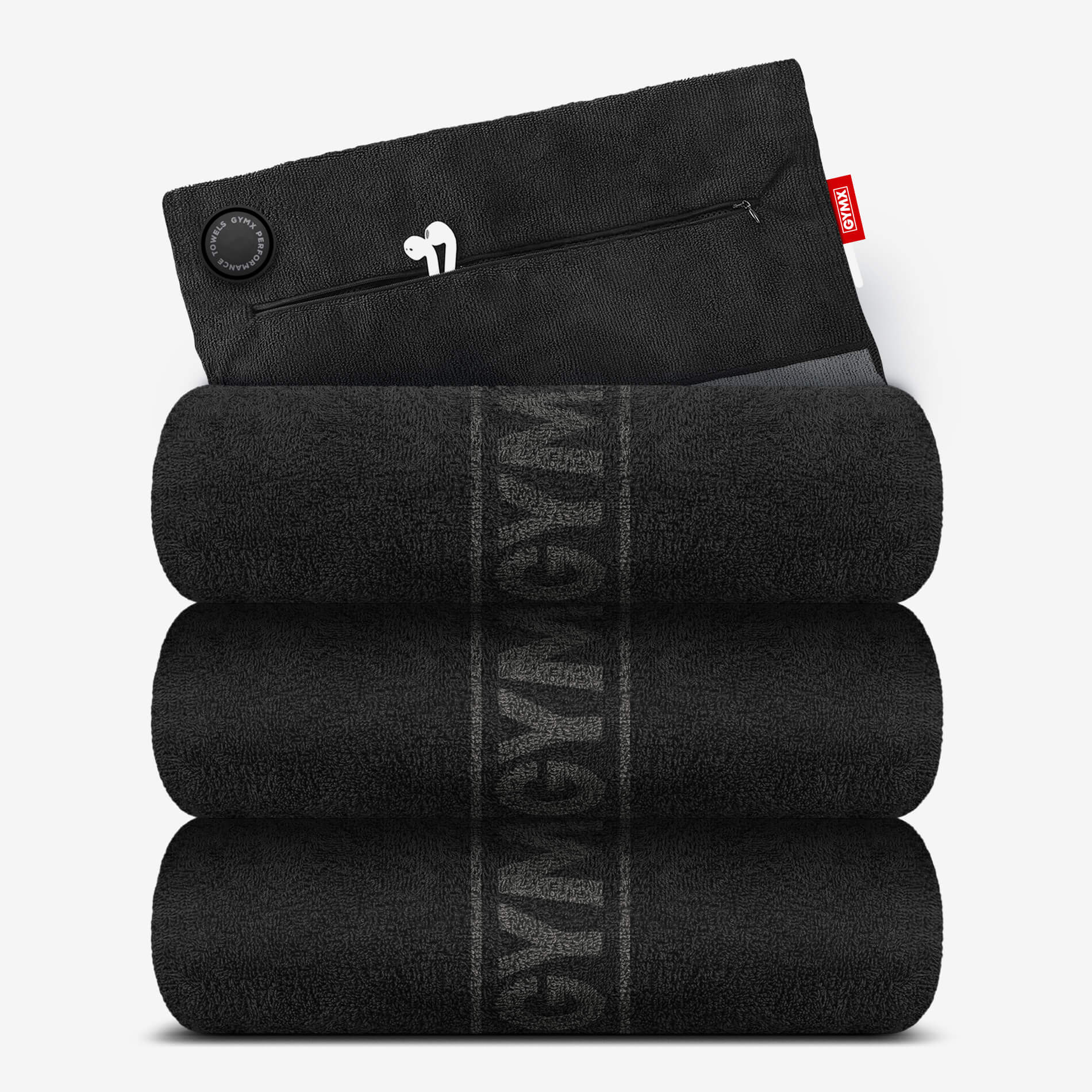 Prosop funcțional pentru sală din bumbac, 40x90cm, GYMX Heavy Duty (x3)